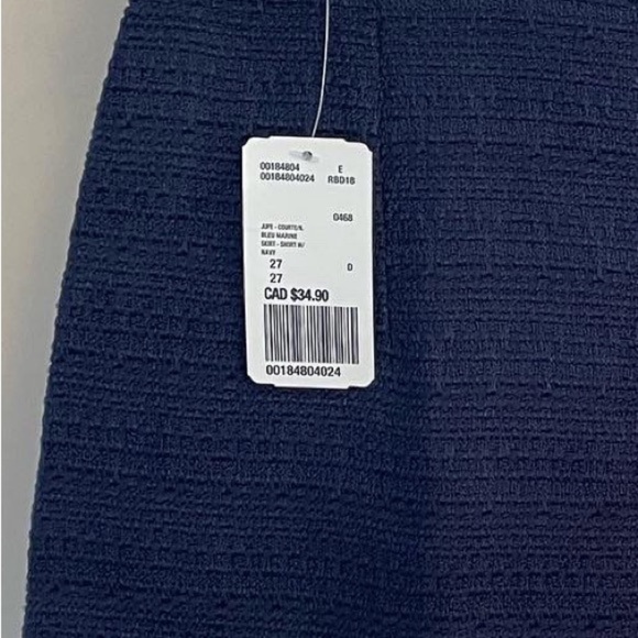 Forever 21 Tweed Skirt Navy Blue Size 27 Medium New - Picture 4 of 4